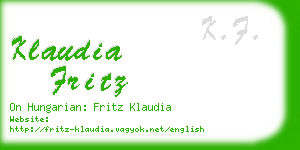 klaudia fritz business card